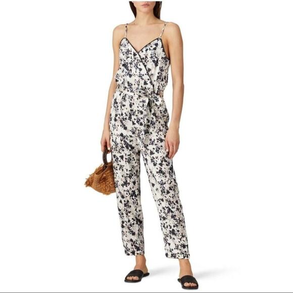 525 America Silk Patterned Jumpsuit Size Large L - Picture 3 of 12